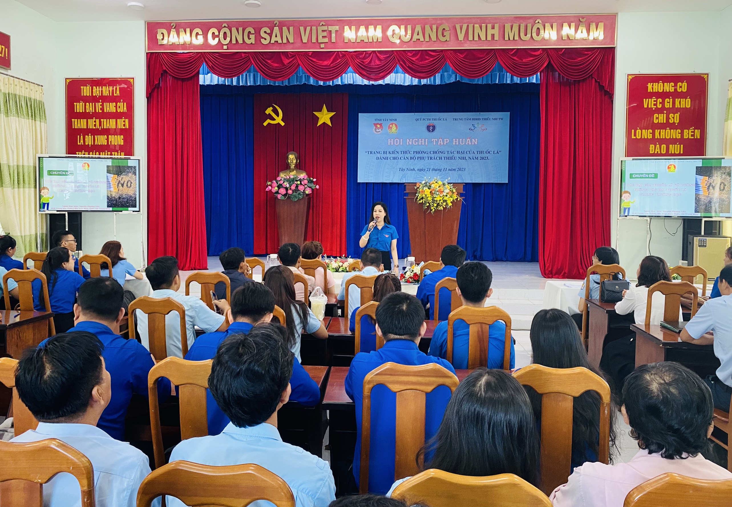 Trang bị kiến thức phòng, chống tác hại của thuốc lá dành cho cán bộ phụ trách Thiếu nhi và giáo viên làm Tổng phụ trách Đội tỉnh Tây Ninh, năm 2023