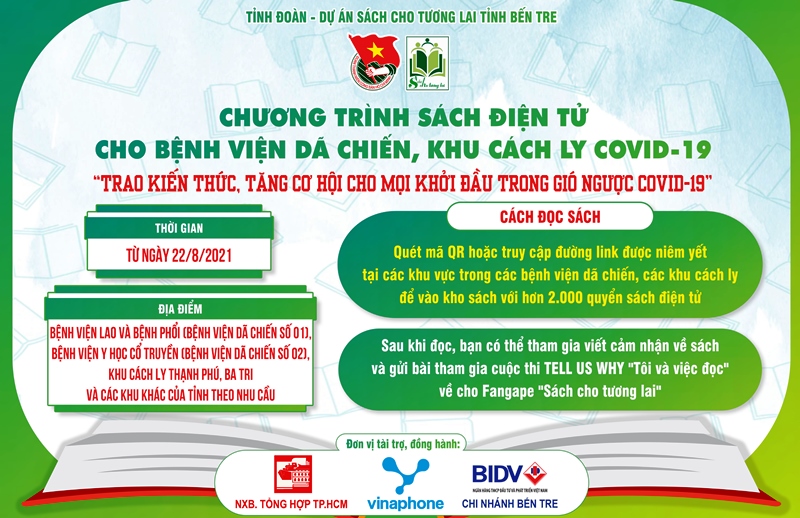 Bến Tre: Triển khai mô hình “Sách điện tử” cho bệnh viện dã chiến, khu cách ly